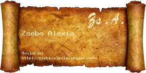 Zsebe Alexia névjegykártya